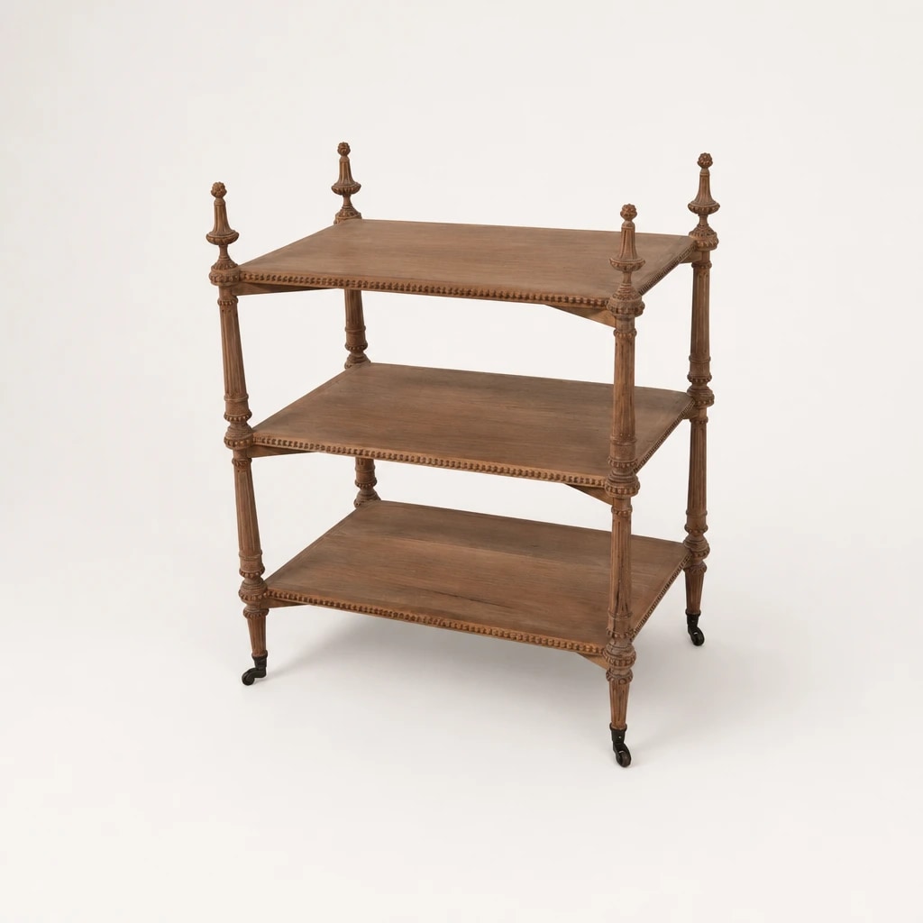 Turned-Leg Three-Tier Display Stand, custom furniture manufactured in Jepara, Indonesia - Image 1