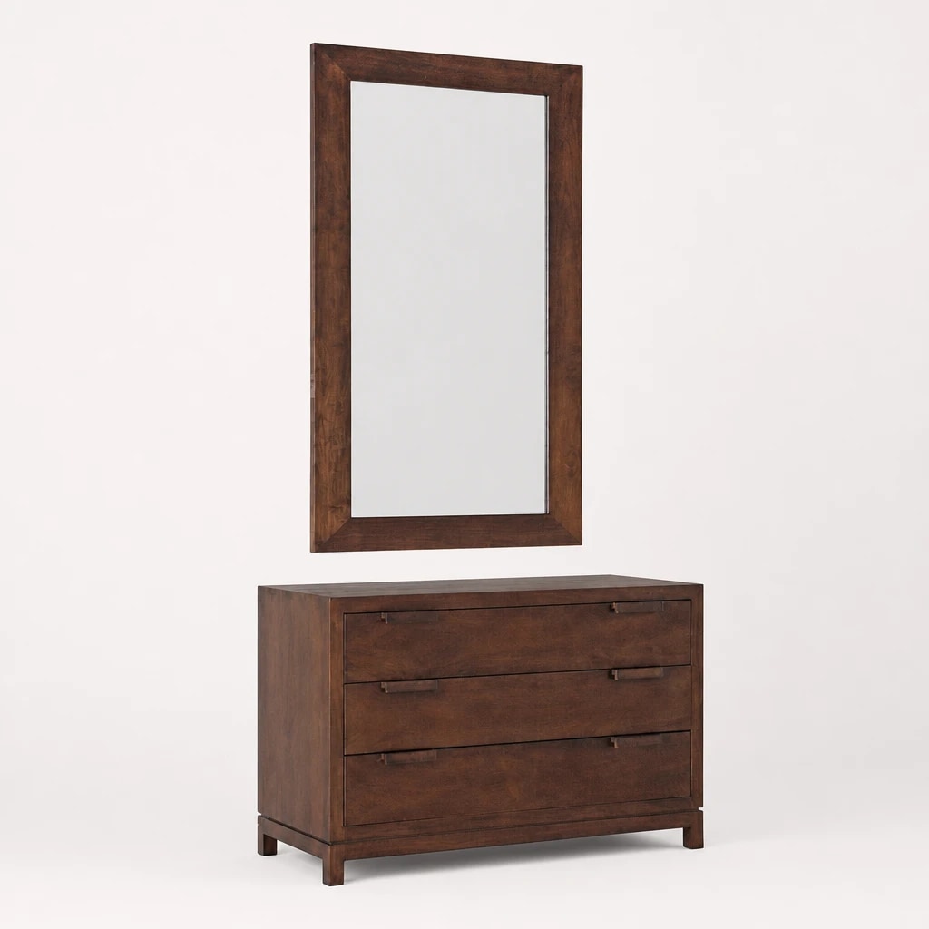 Wall Mirror and Teak Dresser Set, custom furniture manufactured in Jepara, Indonesia - Image 1