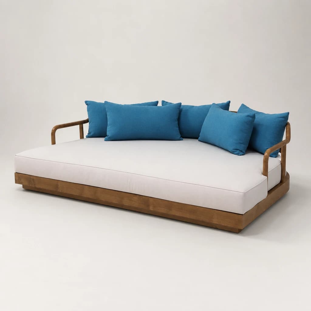 Wide Teak Outdoor Daybed by Starwood Furniture