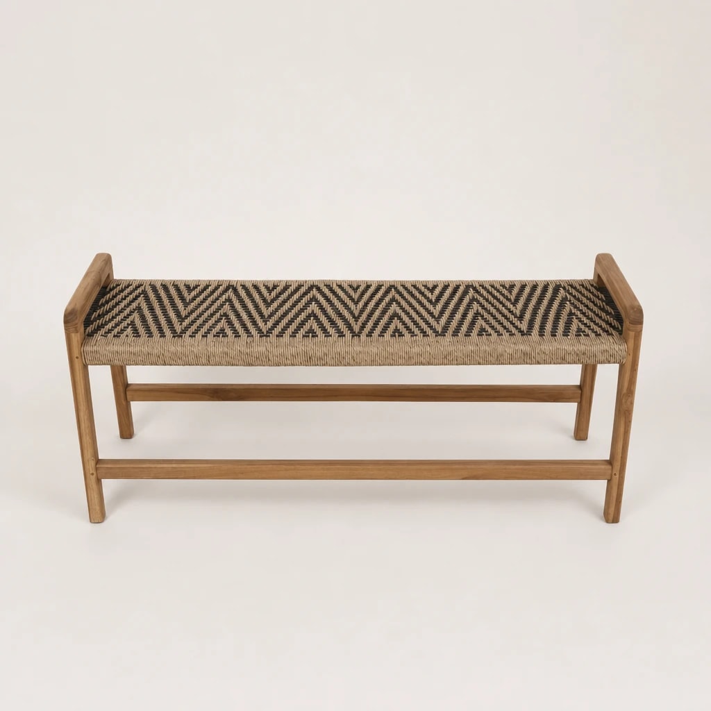 Woven Seat Teak Outdoor Bench Woven Seat Teak Outdoor Bench by Starwood Furniture Indonesia