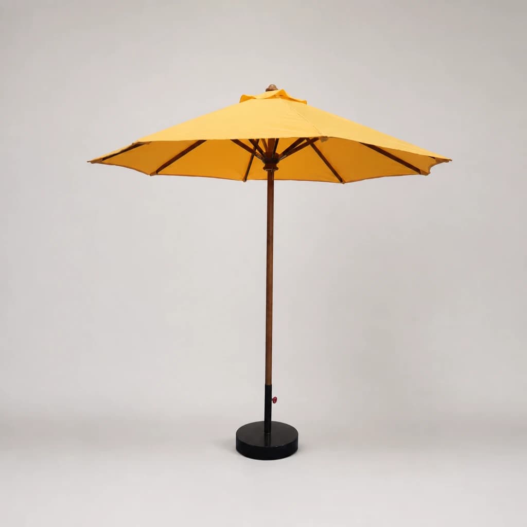 Yellow Canvas Teak Garden Parasol, custom furniture manufactured in Jepara, Indonesia - Image 1