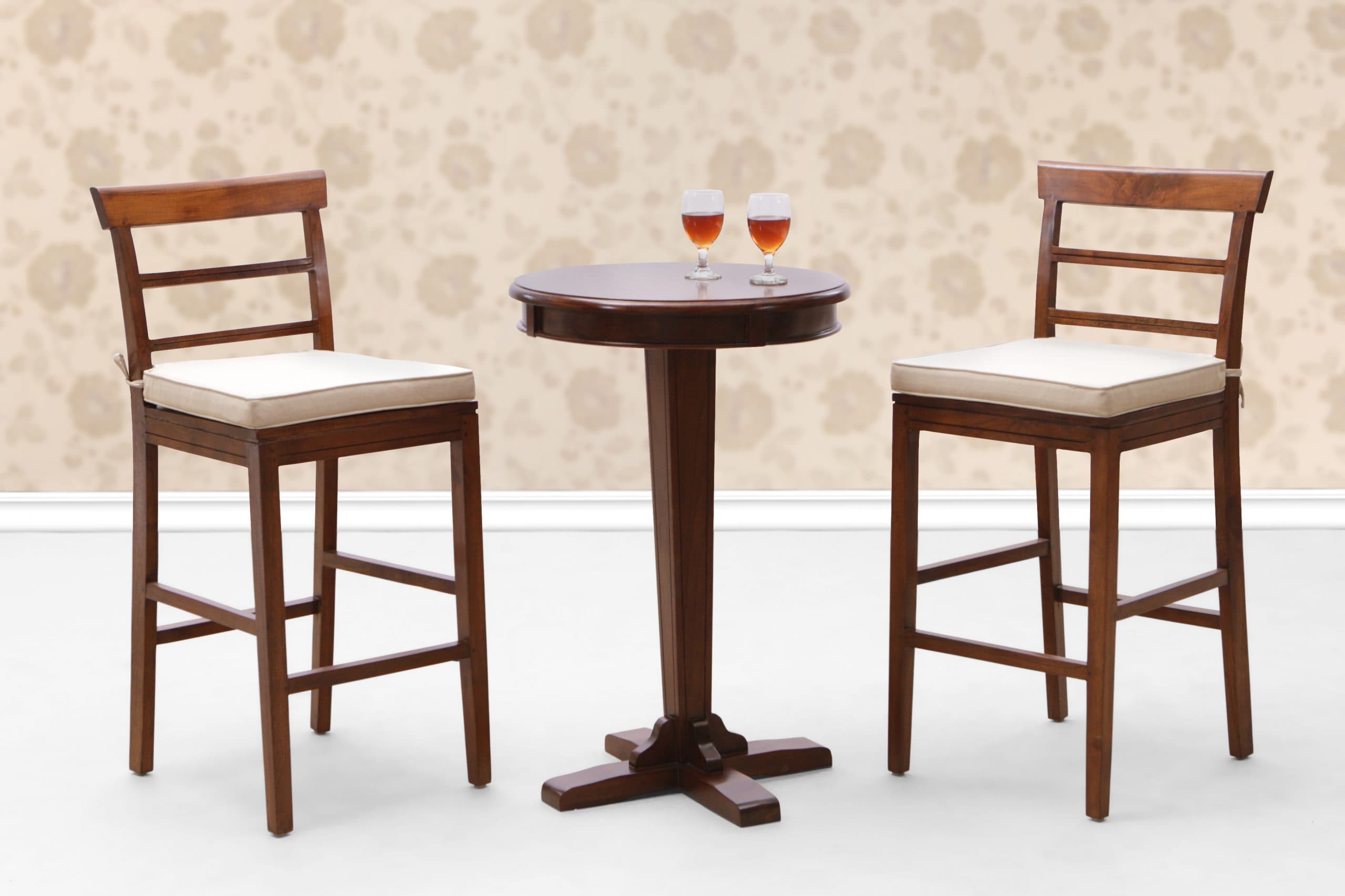 Contemporary Teak Bar Chair & Table Set - Borneo Classic by Starwood Furniture - Image 1