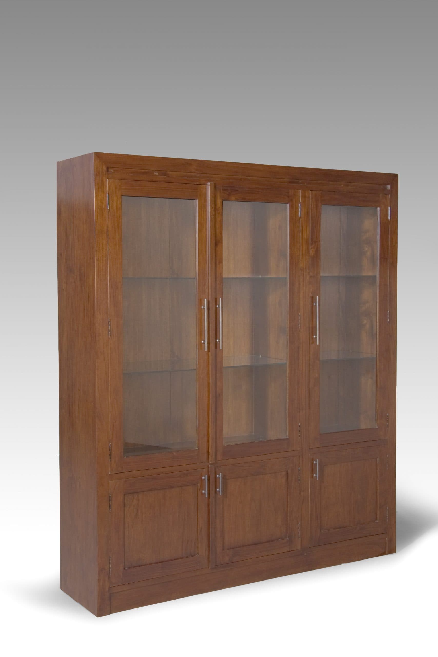 Modern Teak Display Cabinet - Java Glass-Front by Starwood Furniture - Image 1