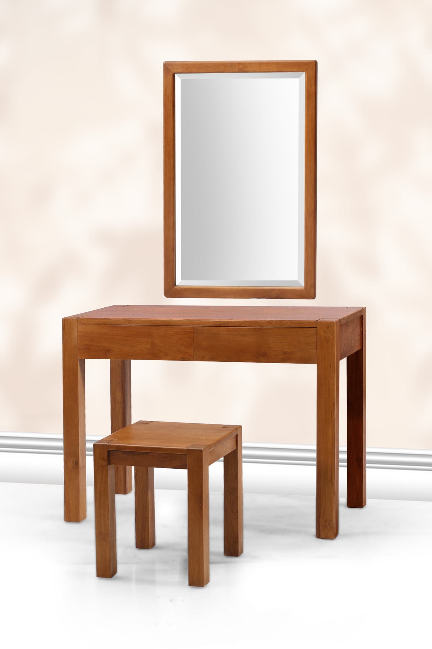 Elegant Teak Mirror & Dressing Table - Flores Oval by Starwood Furniture - Image 1