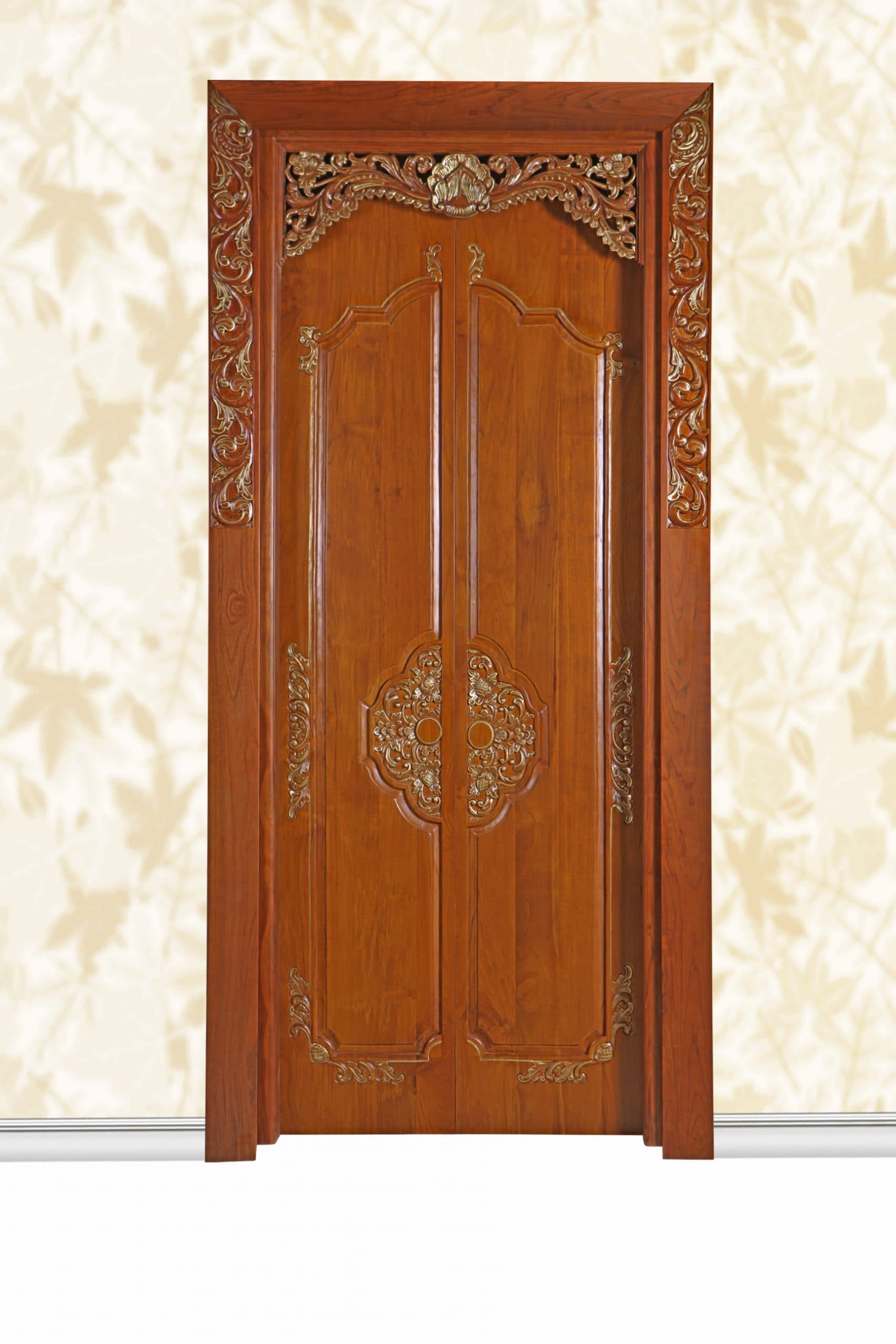 Handcrafted Carved Teak Wooden Door - Bali Carved by Starwood Furniture - Image 1