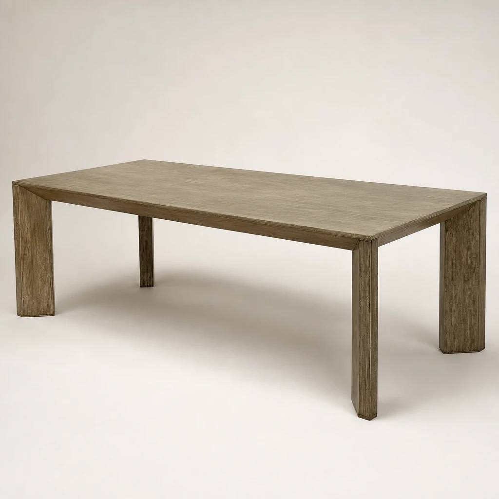 Block-Leg Rectangular Teak Dining Table