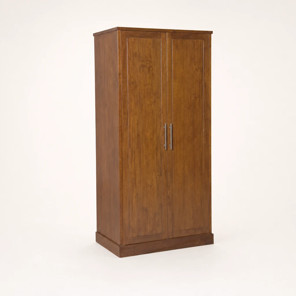 Compact Two-Door Teak Wardrobe