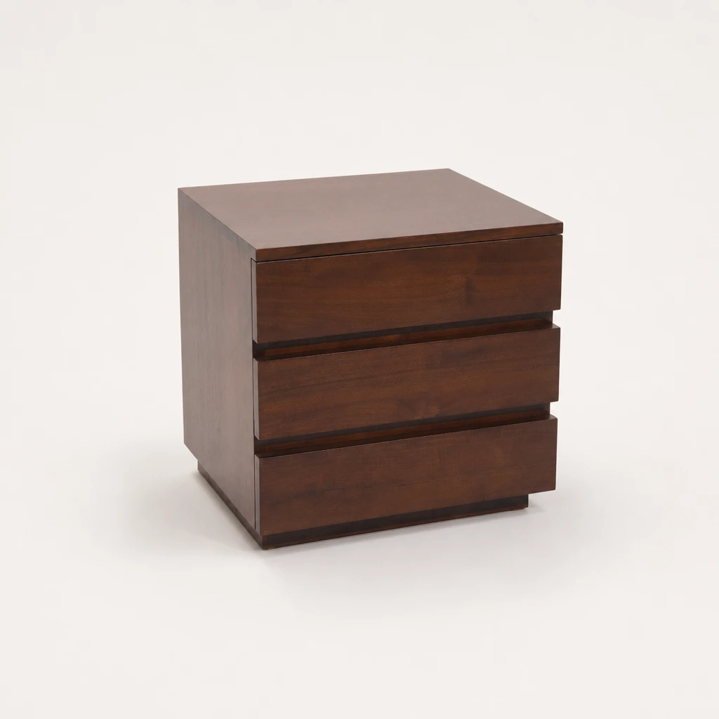 Floating-Front Three-Drawer Bedside Cabinet