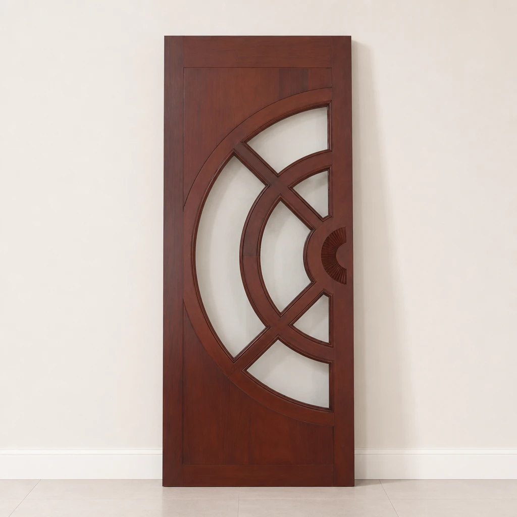 Geometric Glazed Teak Feature Door