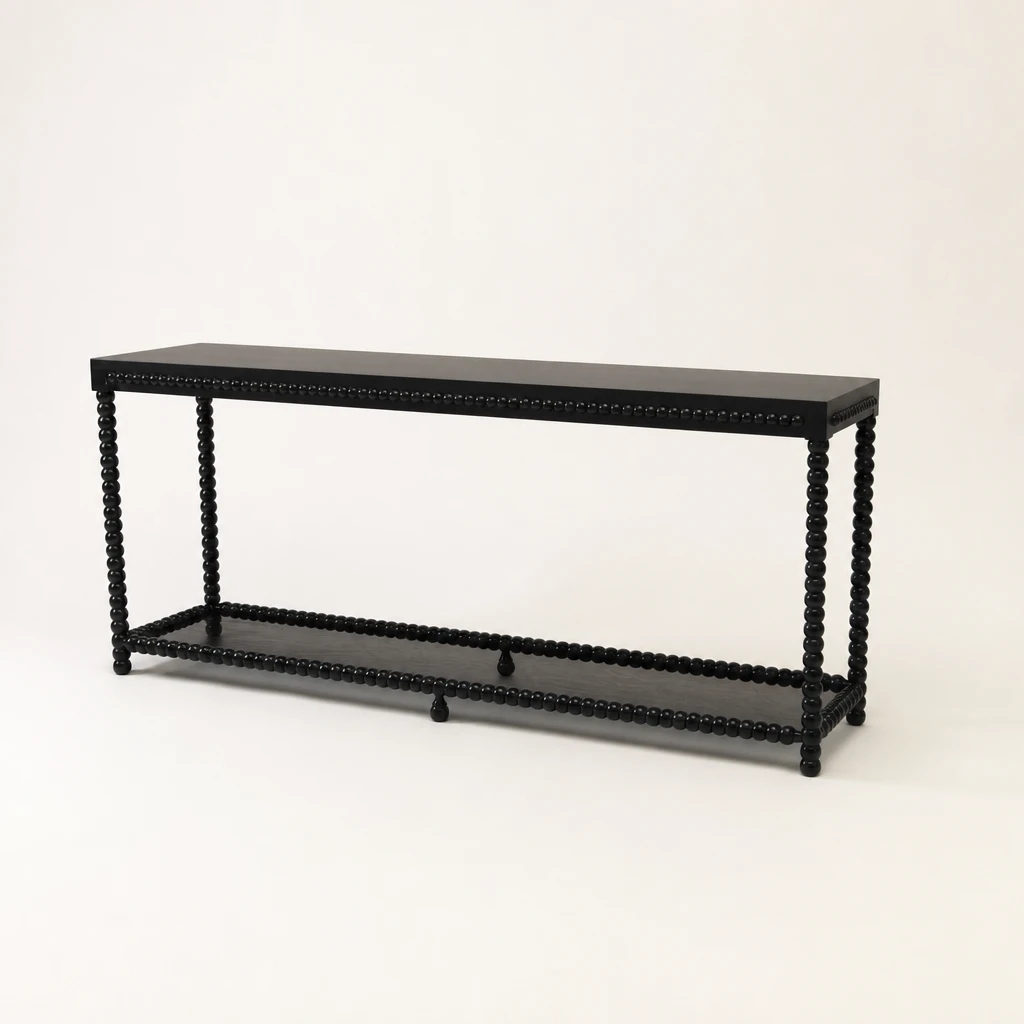 Slim Black Metal Console Table