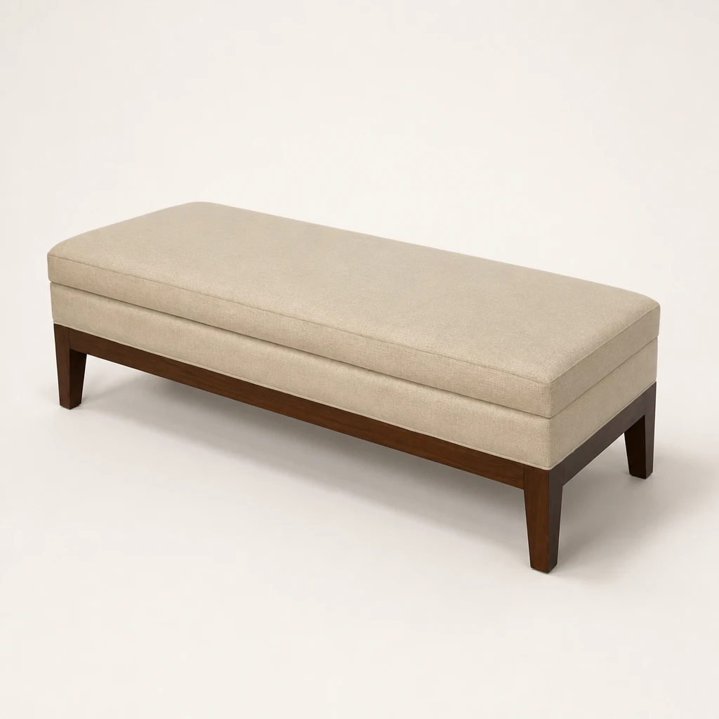 Tailored Upholstered Teak Bench