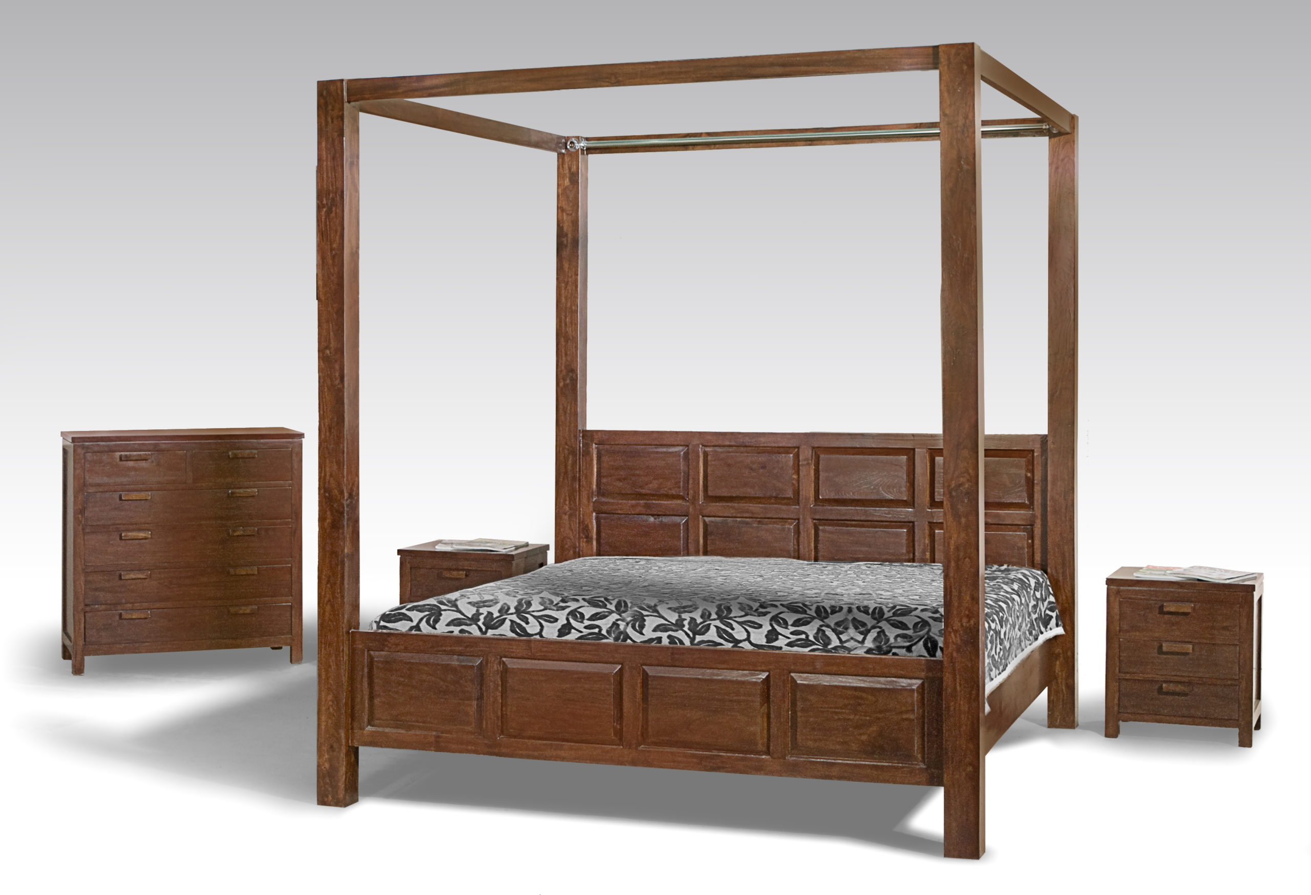 Contemporary Teak Bed Frame - Borneo Panel – Premium Teak Furniture by Starwood - Image 1