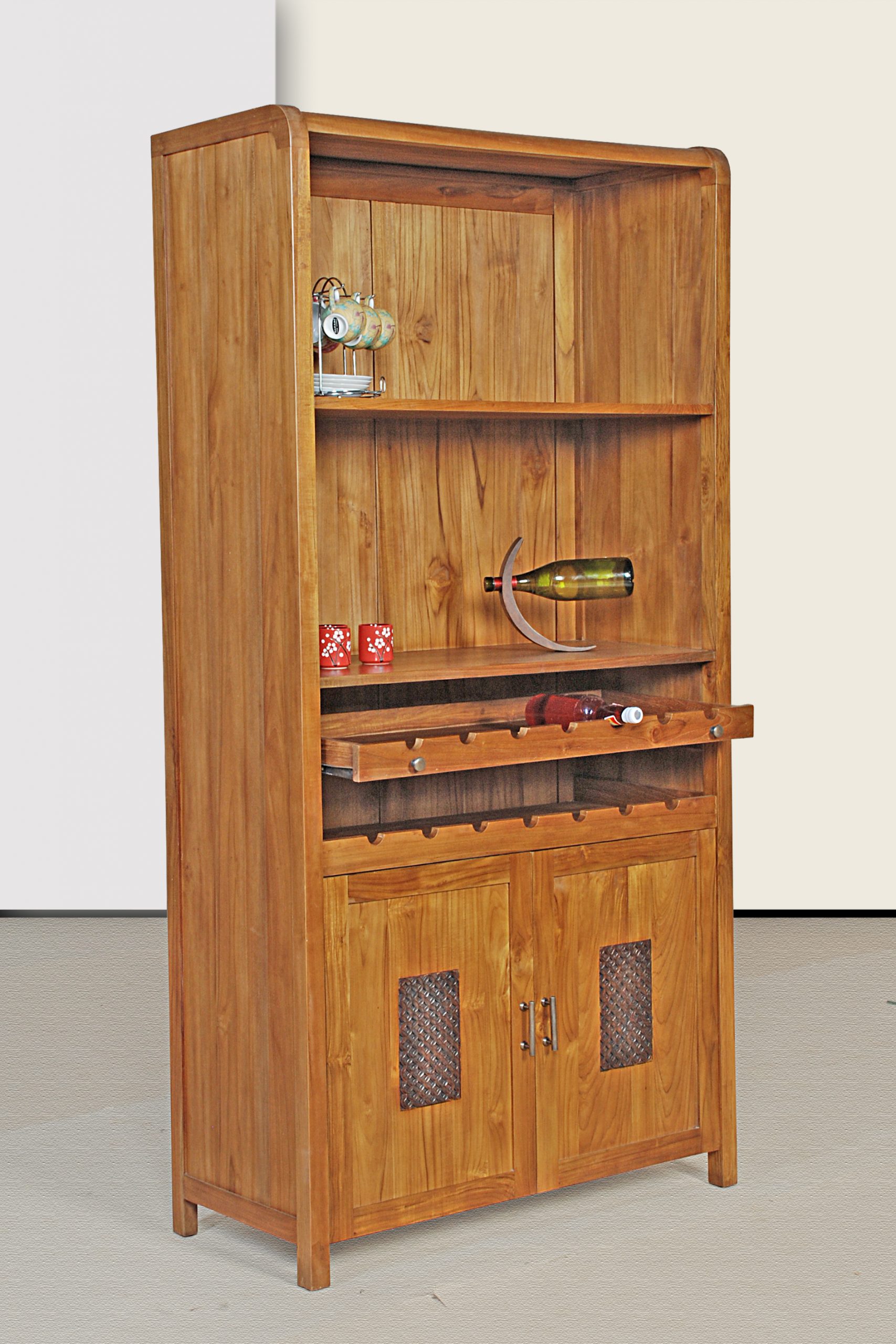 Elegant Teak Display Cabinet - Flores Open-Shelf – Premium Teak Furniture by Starwood